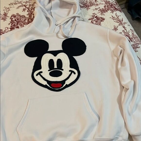 White Hoodie with Mickey Mouse Design - Picture 1 of 4